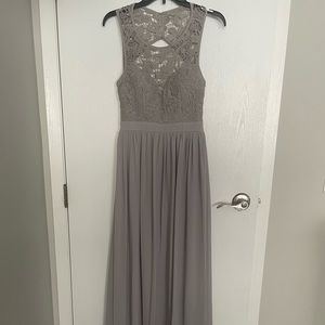 Gray bridesmaid/mother of the bride/groom dress; size 8; Saved by the Dress